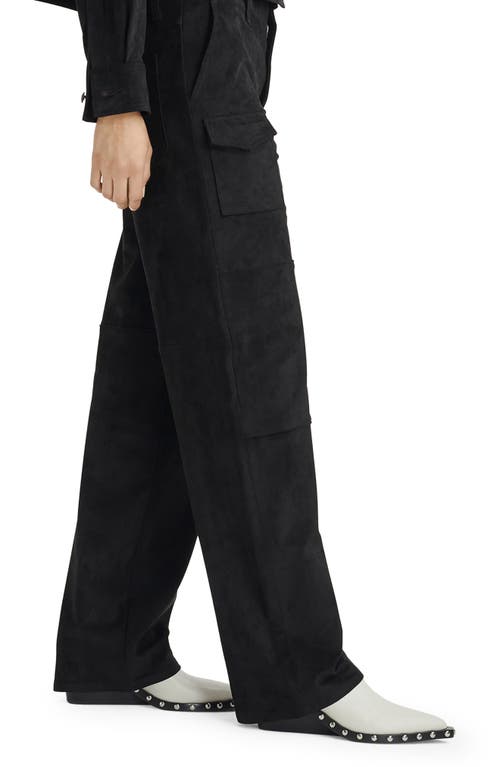 Rag & Bone Wide-leg Jeans In Blkfx Suede
