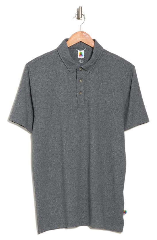 Union Denim Sanded Jersey Polo In Pewter
