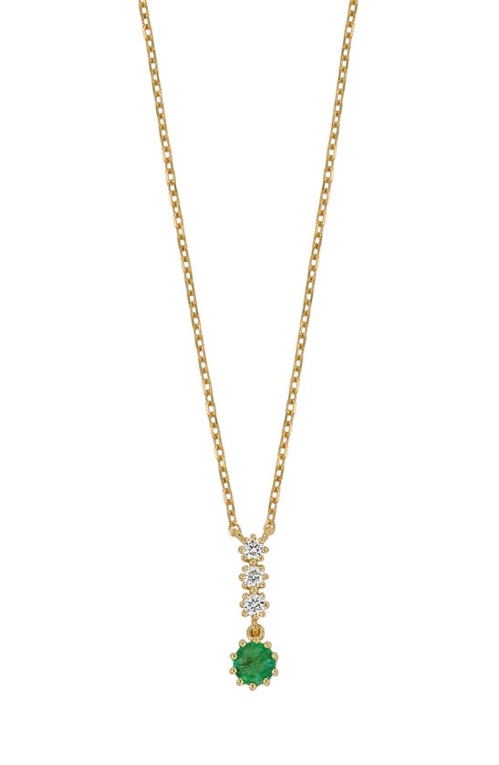 Bony Levy El Mar Emerald & Diamond Pendant Necklace In 18k Yellow Gold