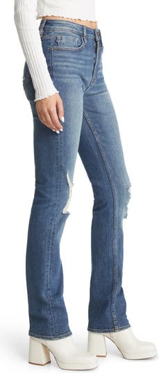 Vigoss Ace Ripped Deconstructed High Waist Straight Leg Jeans