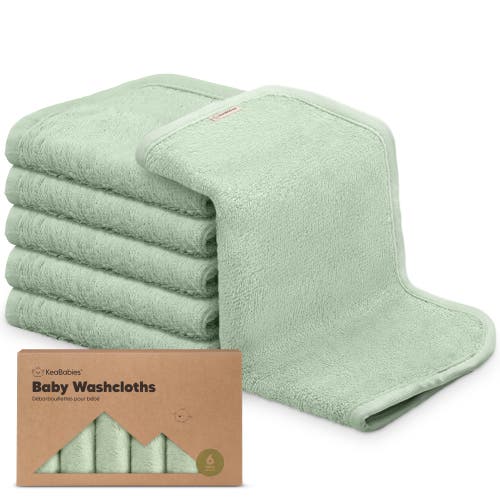 KeaBabies Deluxe Baby Washcloths in Pistachio at Nordstrom