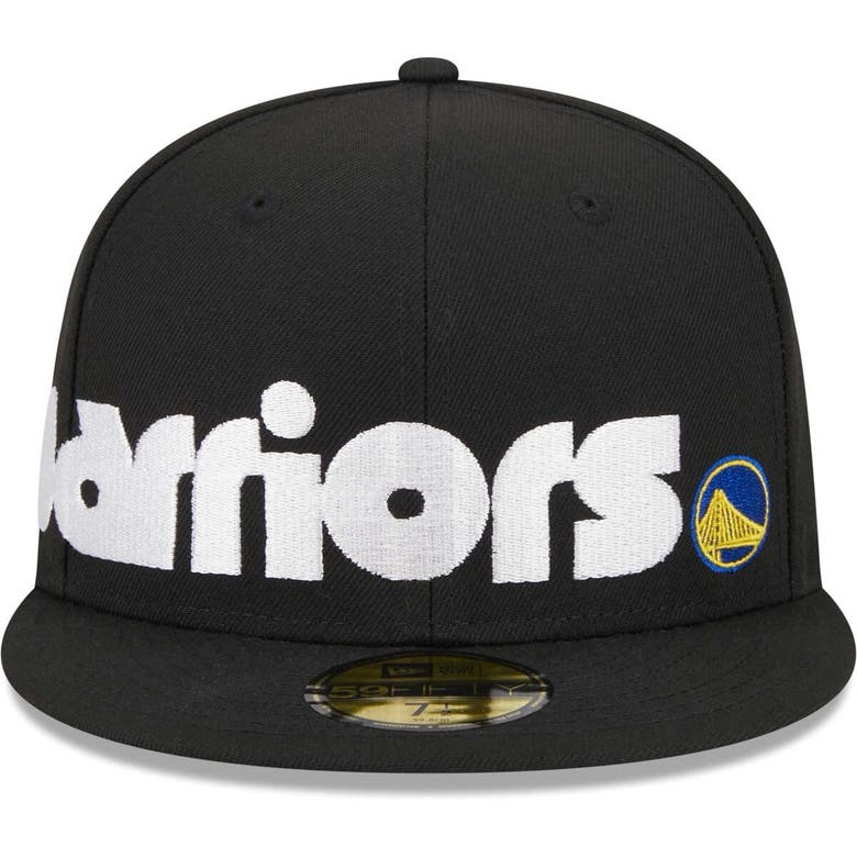 Shop New Era Black Golden State Warriors Checkerboard Uv 59fifty Fitted Hat
