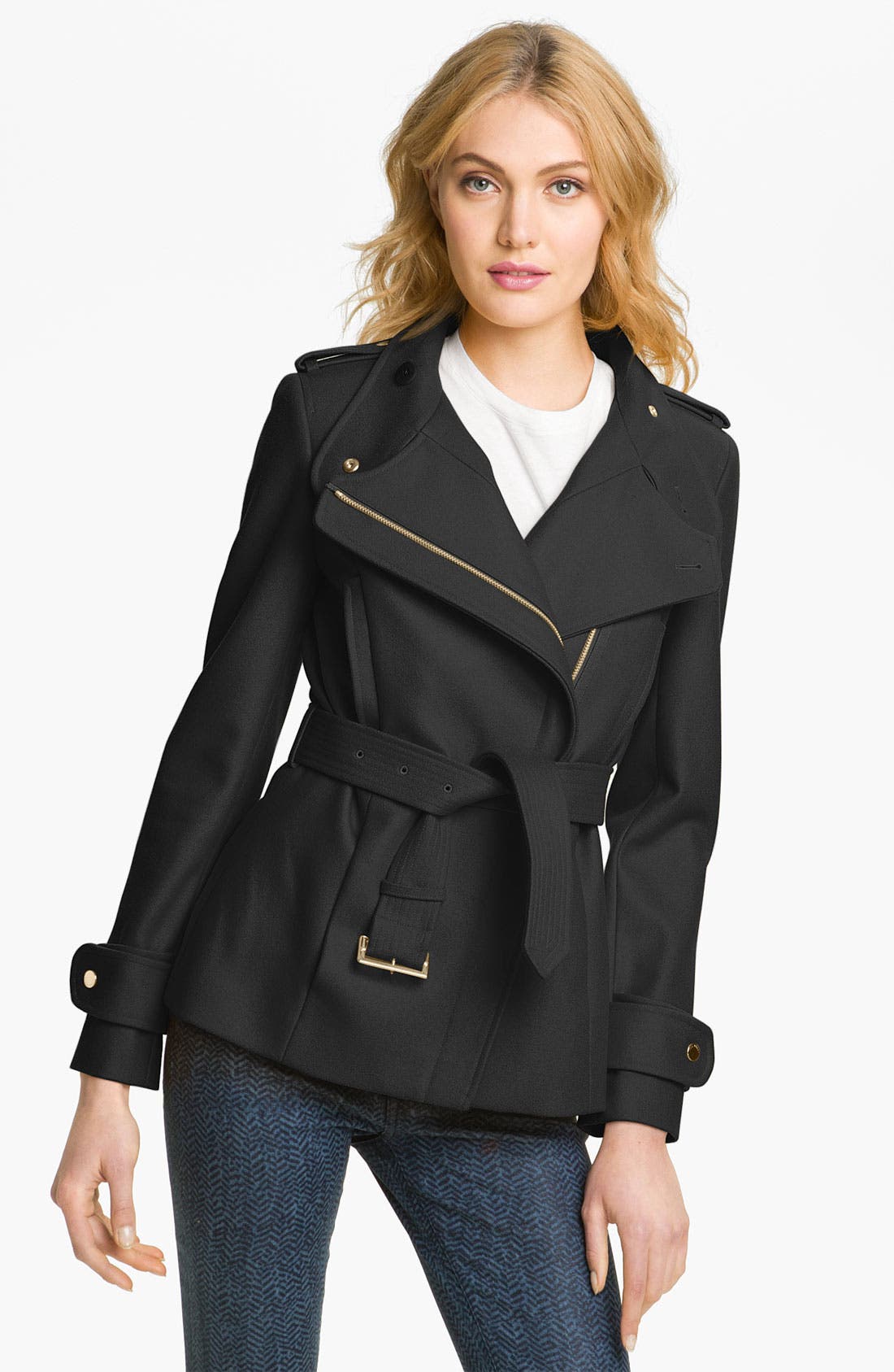 Ted Baker London Funnel Neck Wool Blend Jacket Nordstrom