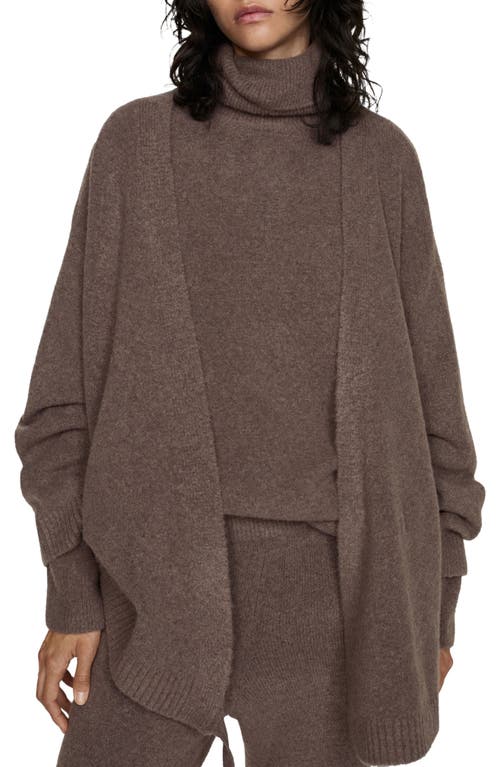 Shop Mango Oversize Wrap Cardigan In Brown