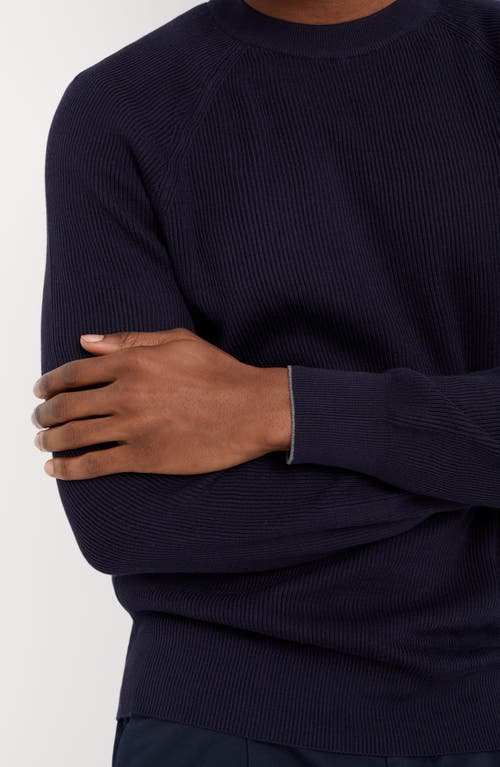 Shop Brunello Cucinelli Cotton Sweater In Navy Blue