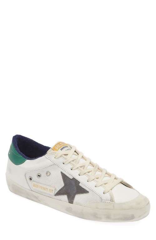 Shop Golden Goose Super-star Low Top Sneaker In White/grey/green