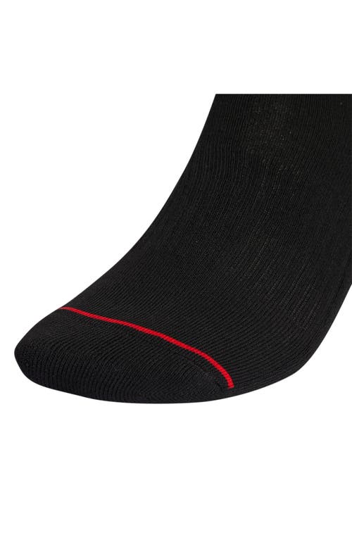 Shop Adidas Originals Adidas Assorted 3-pack Cushioned High Quarter Socks In Black/white/better Scarlet