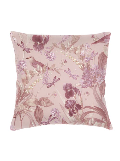 Anaya Tropical Paradise Linen Euro Pillow 26x26 With Down Insert In Pink
