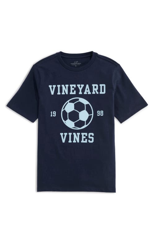 Vineyard Vines Kids' Soccer Graphic T-shirt In Nautical Navy