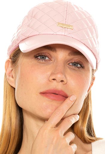 Pleather top baseball cap