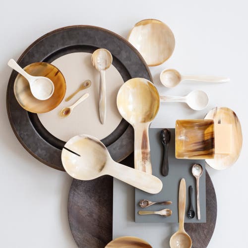 Maadili Collective Round Horn Bowl In Brown