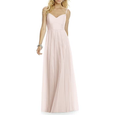 After Six Sleeveless Tulle A-Line Gown, Pink