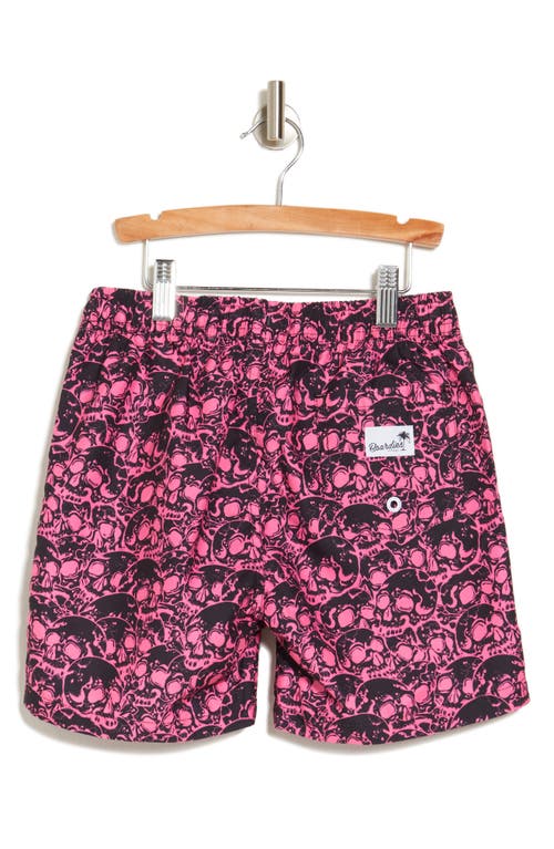 Shop Boardies Kids' Skulls Swim Trunks In Black/red