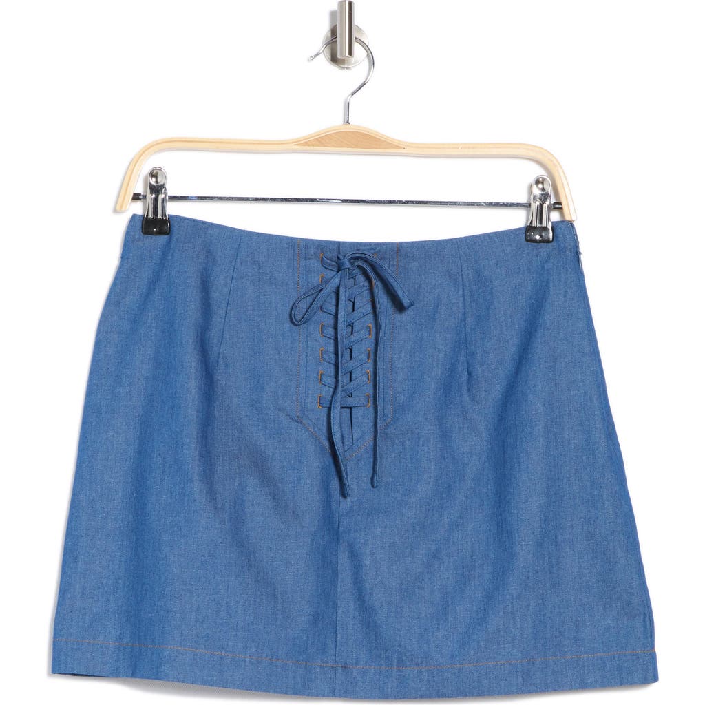 19 Cooper Chambray Miniskirt In Chambray