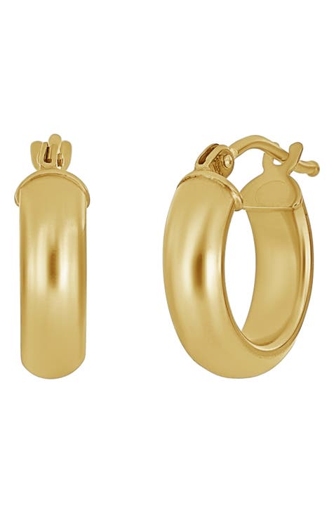 Hoop Earrings - Gold-colored - Ladies