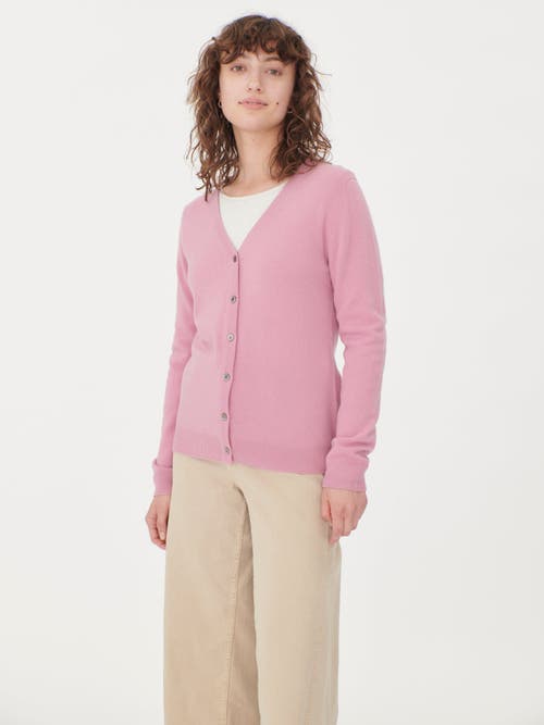 Shop Gobi Cashmere V-neck Cardigan In Orchid Smoke