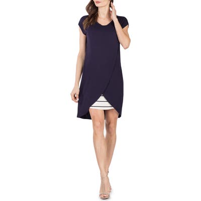Savi Mom Lille Layered Maternity/nursing Sheath Dress, Blue