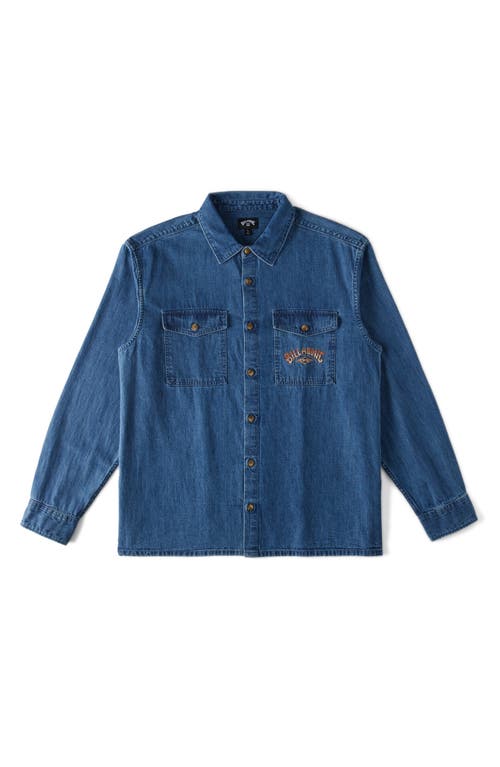 Billabong Bong Days Regular Fit Cotton Denim Button-Up Shirt Blue at Nordstrom,