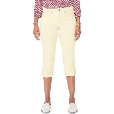 Petite Nydj Marilyn Straight Leg Capri Jeans, Yellow