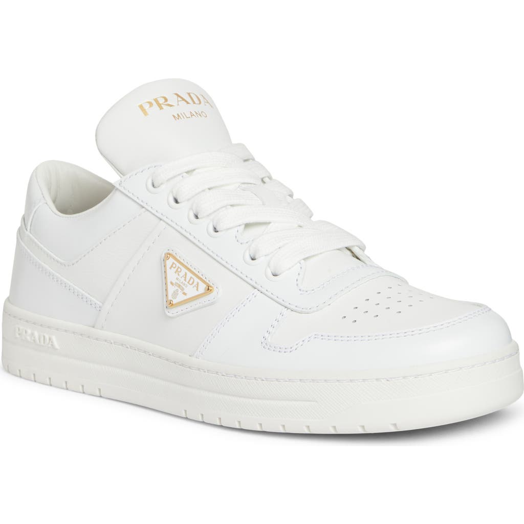 Prada Sneakers Downtown In Pelle Bianca Donna In Bianco