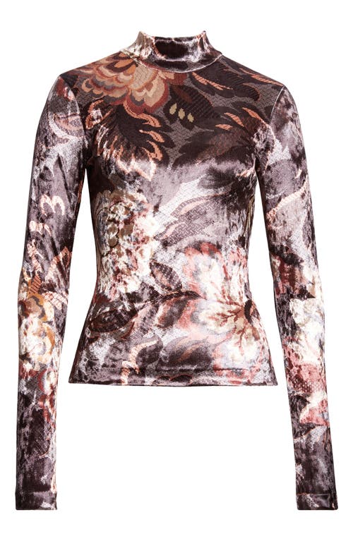 ETRO ETRO PAISLEY VELVET MOCK NECK TOP 