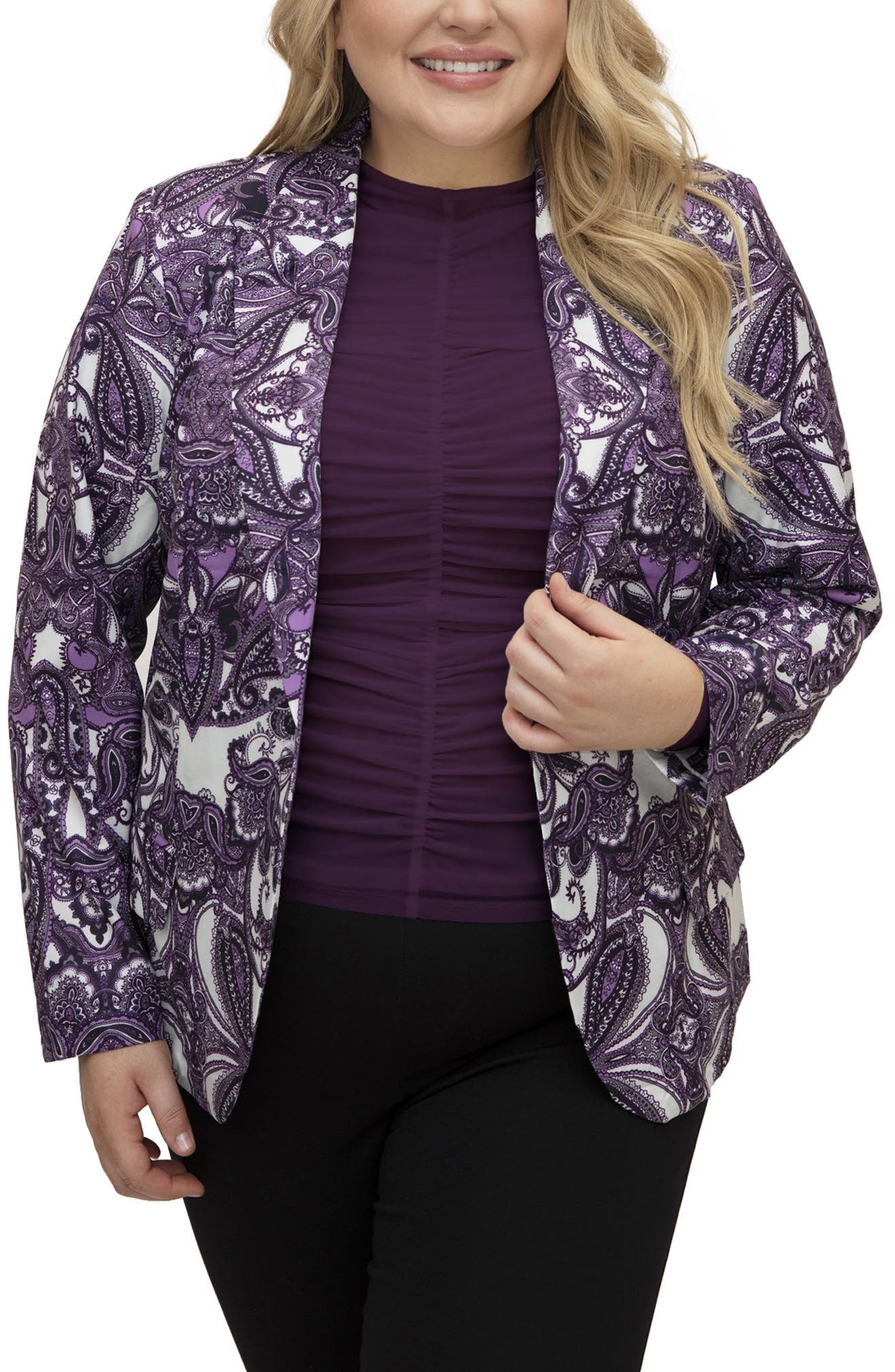 plus size purple coat