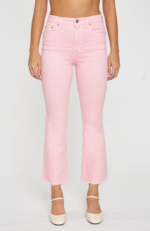 Shy Girl Distressed Crop Flare Jeans in Blushing