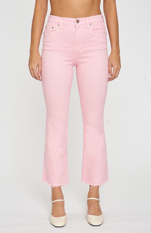 Daze Shy Girl Distressed Crop Flare Jeans In Blushing