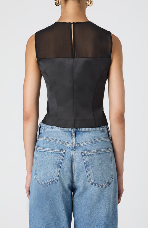 French Connection Illusion Neck Top In Black