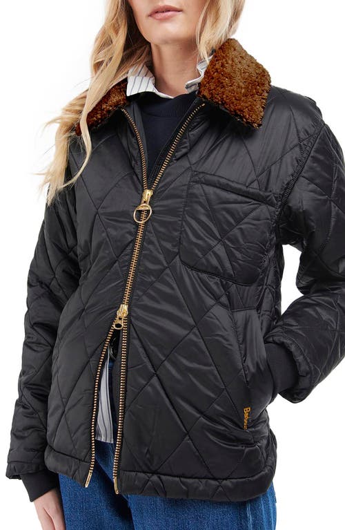 Barbour Vaila Quilted Jacket in Black/Ancient