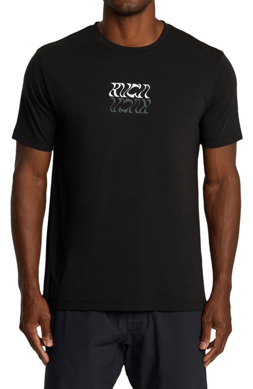 Rvca Flip Flow Performance Graphic T-shirt In Black