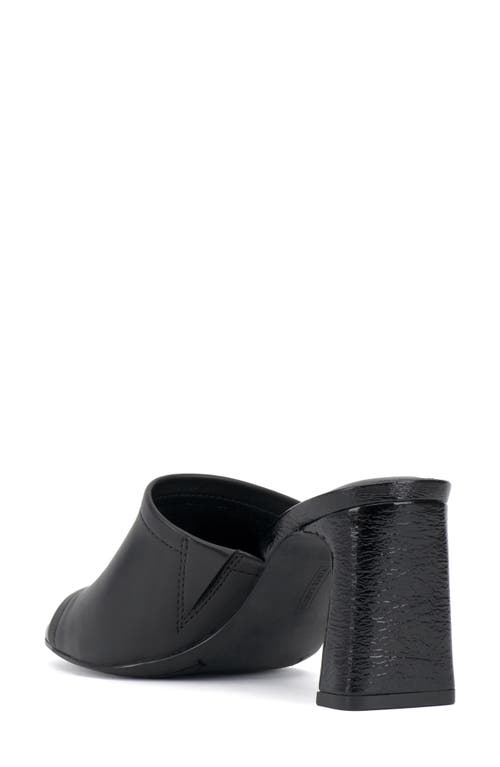 Vince Camuto Womens Leather Wedge Heel Slide Sandals In Black