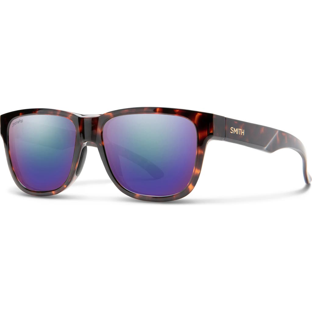 Smith Lowdown Slim 2 53mm Chromapop™ Polarized Square Sunglasses In Tortoise/violet Mirror