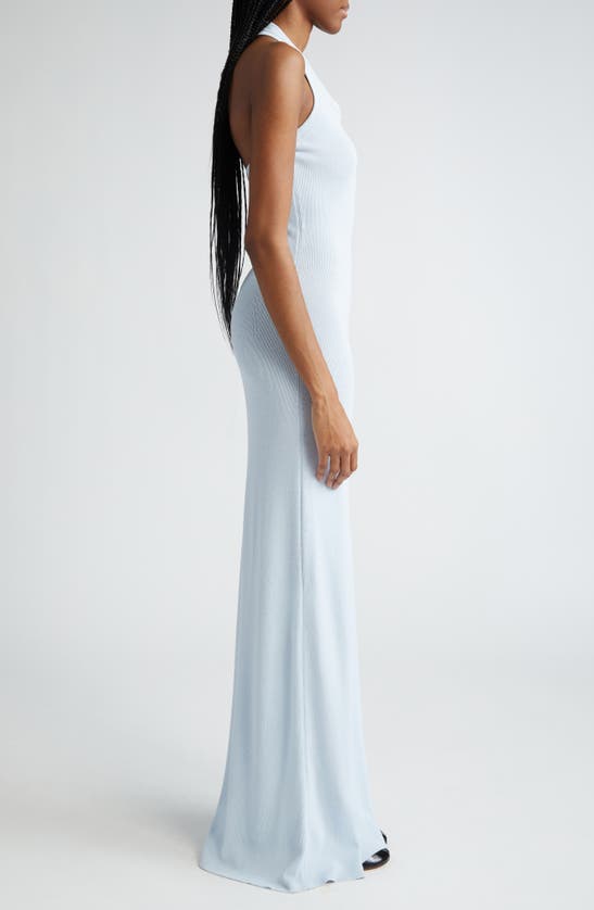 Shop Proenza Schouler Meryl Halter Rib Maxi Dress In Light Blue