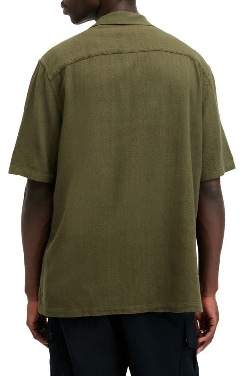 Shop Allsaints Cudi Camp Shirt In Bancha Green