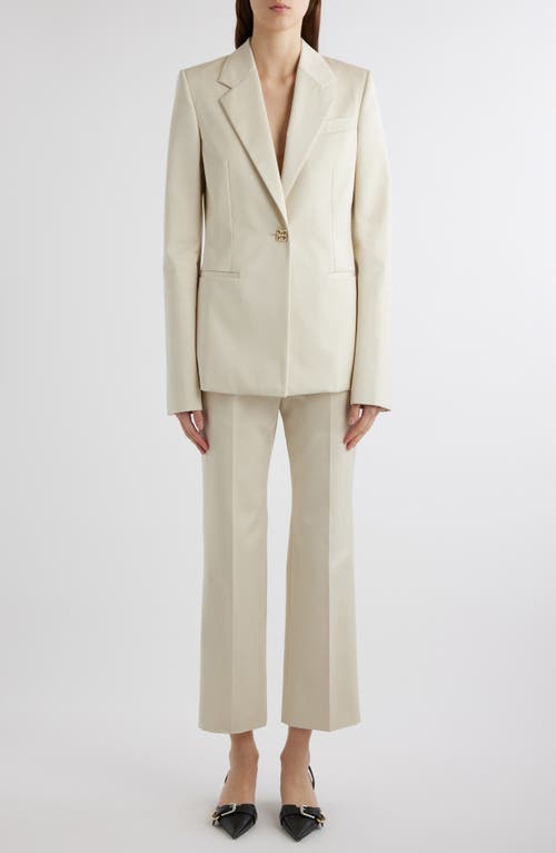 Shop Givenchy Tailored Cotton Crop Pants In Eggshell