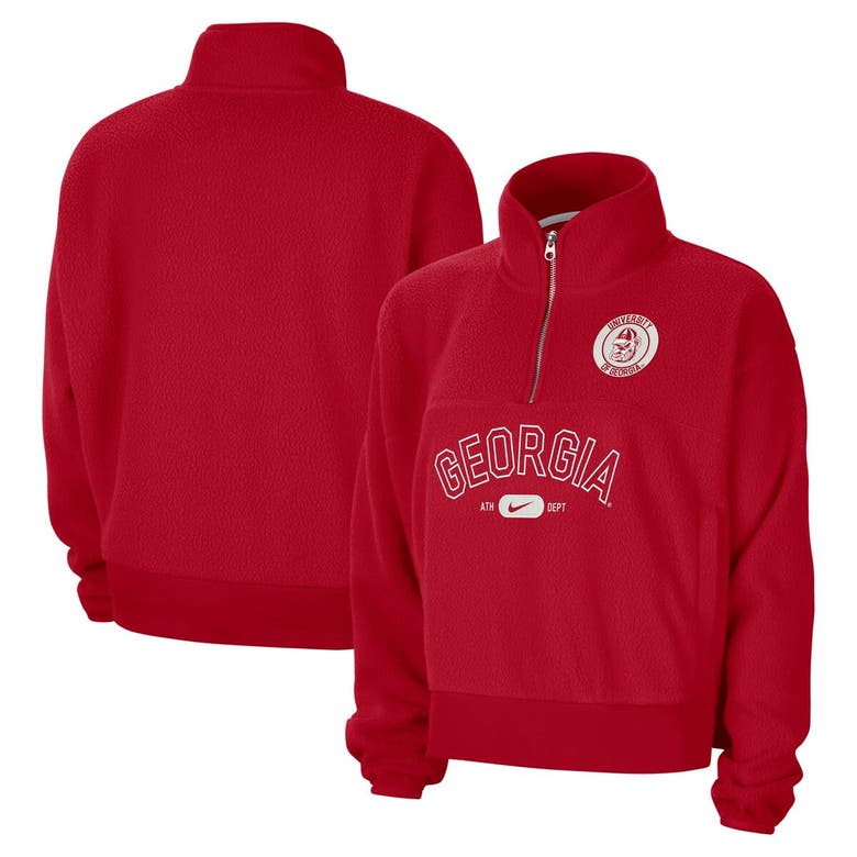Shop Nike Red Georgia Bulldogs Fly Fleece Quarter-zip Jacket