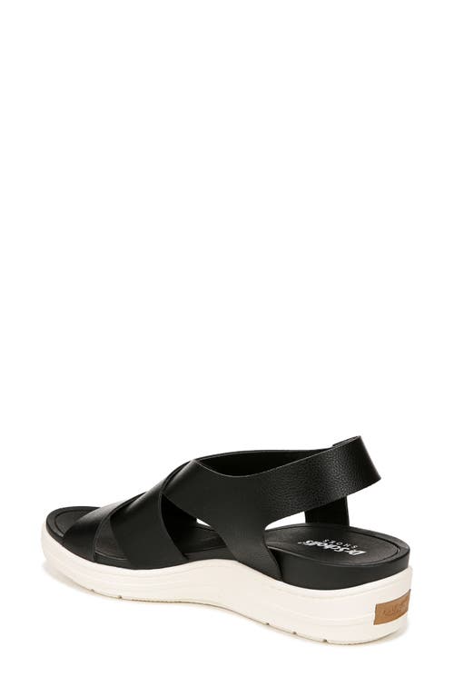 Dr. Scholl's Women's Time Off Sea Slingback Wedge Sandals In Black