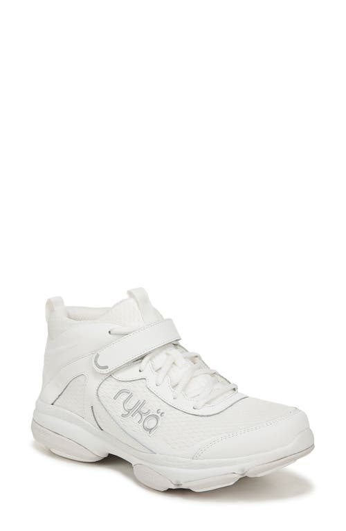Ryka Devoxt Womens Logo Leather Running & Training Shoes In Brilliant White