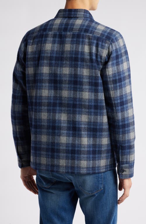 Shop Treasure & Bond Plaid Flannel Button-up Shirt Jacket In Navy- Blue Dash Plaid