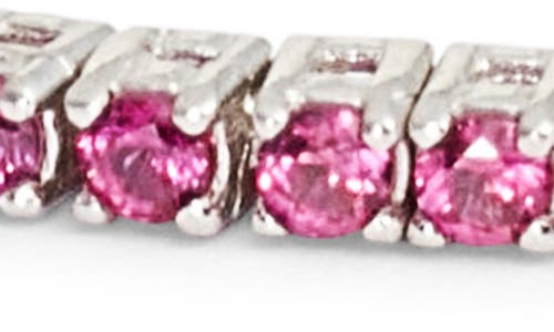 Shop Shymi Half & Half Cubic Zirconia Tennis Bracelet In Silver/hot Pink/white