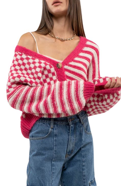 Knox Rose Color Block Stripes Pink Pullover Sweater Size M - 32% off