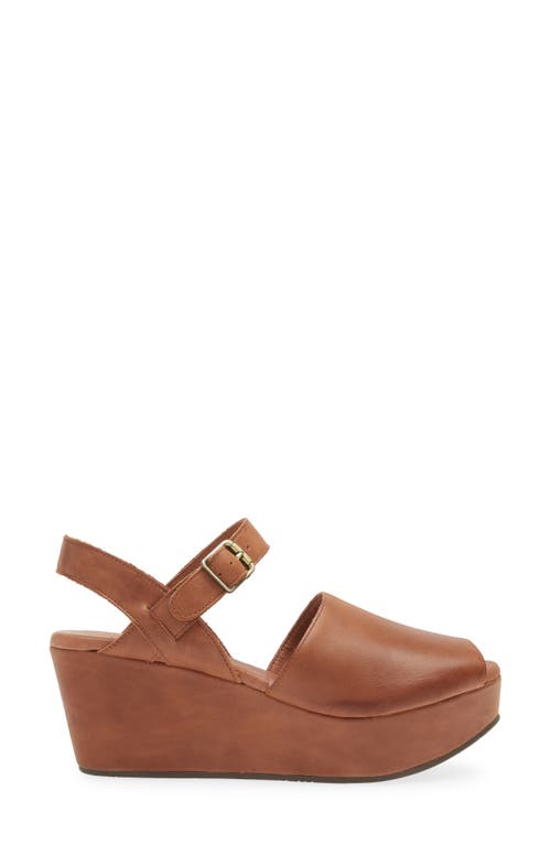 Chocolat Blu Wagga Platform Wedge Sandal In Brown Leather