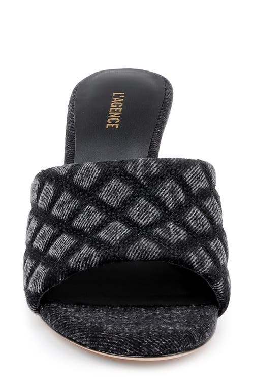 Shop L Agence L'agence Denise Slide Sandal In Black Denim