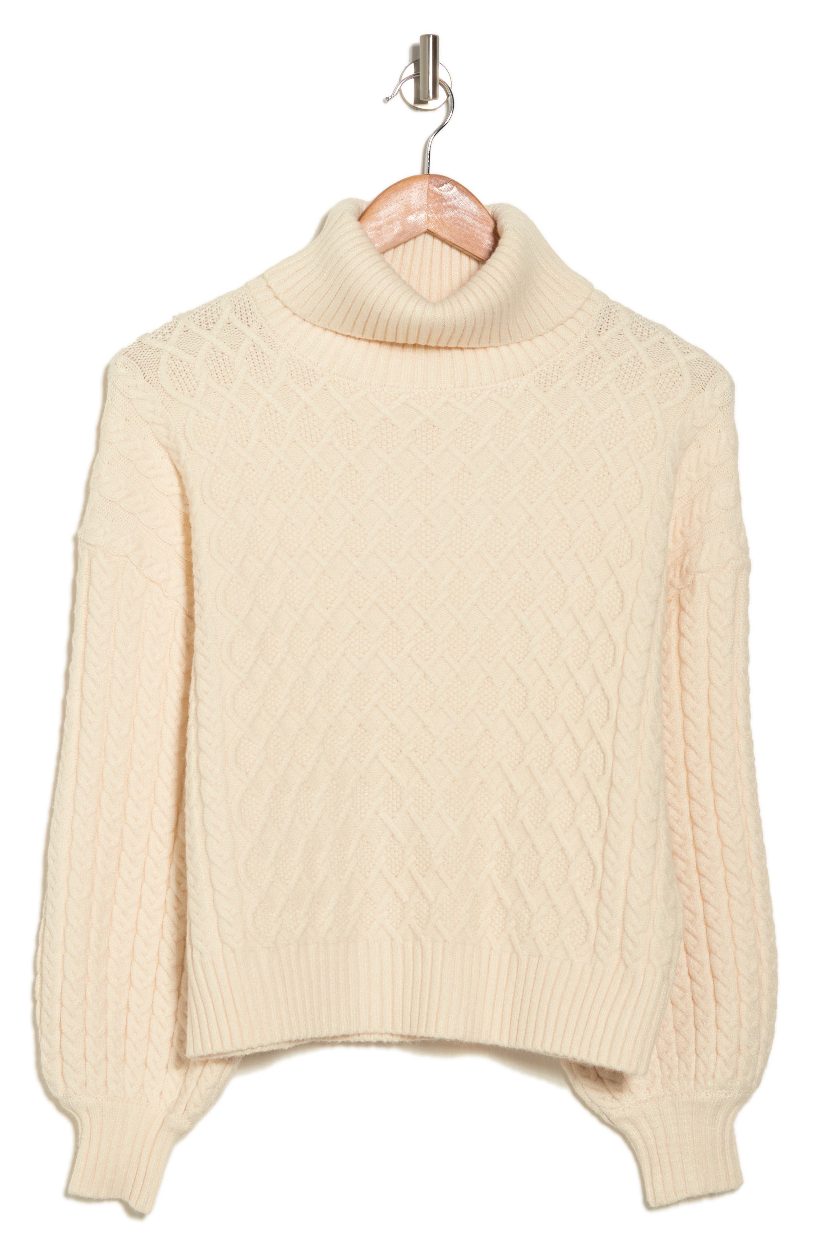 T Tahari Cable Stitch Turtleneck 