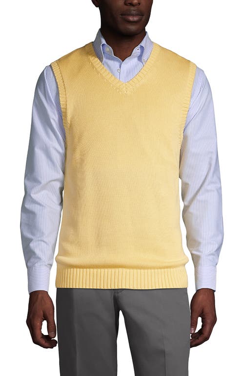 Lands' End School Uniform Cotton Modal Sweater Vest In Maize