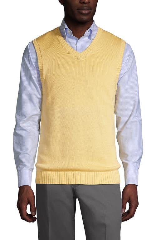 Shop Lands' End School Uniform  Cotton Modal Sweater Vest In Maize