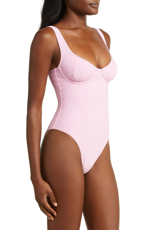 Shop Billabong Tanlines Emma Underwire One-piece Swimsuit In Pink Dream