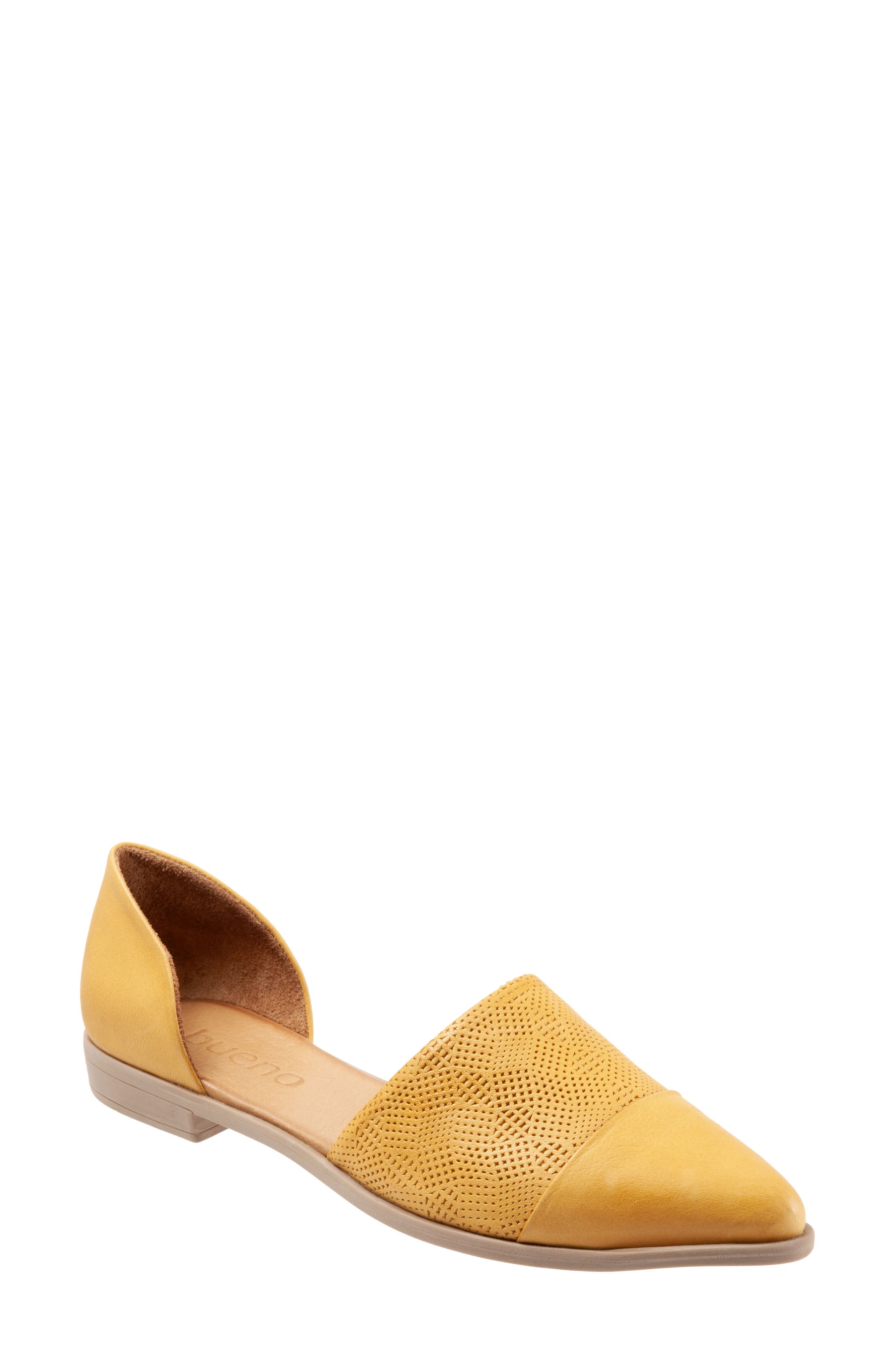 Bueno Bella d'Orsay Flat in Mustard Leather