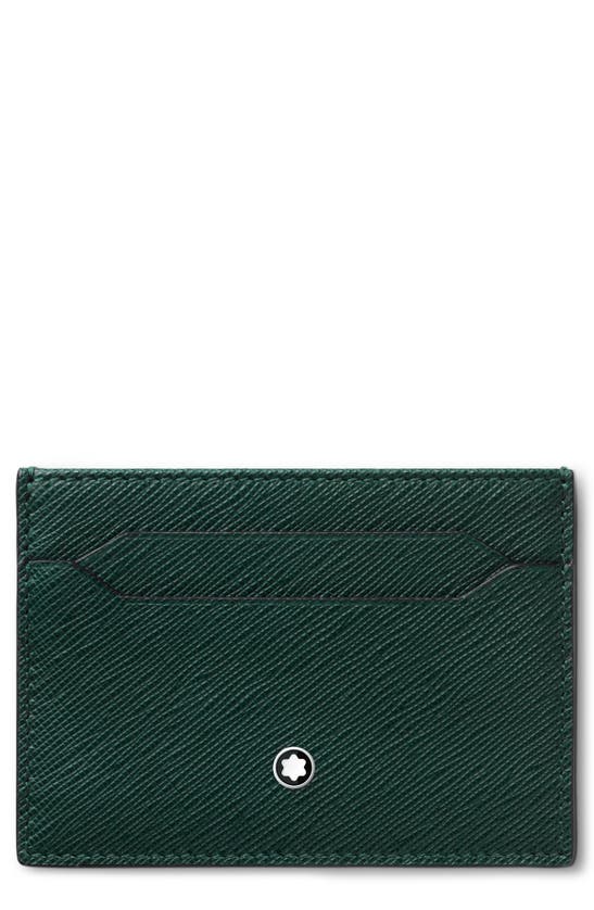 Montblanc Sartorial Leather Card Holder In Green